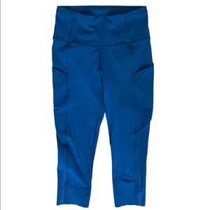 lululemon blue knee high leggings #lululemon #workout #kneehighleggings